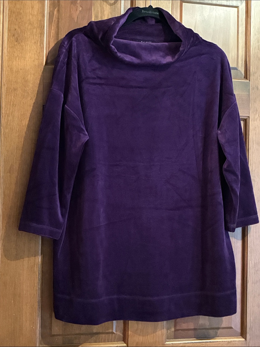 Talbots Velvet Funnel-Neck Tunic in Deep Purple